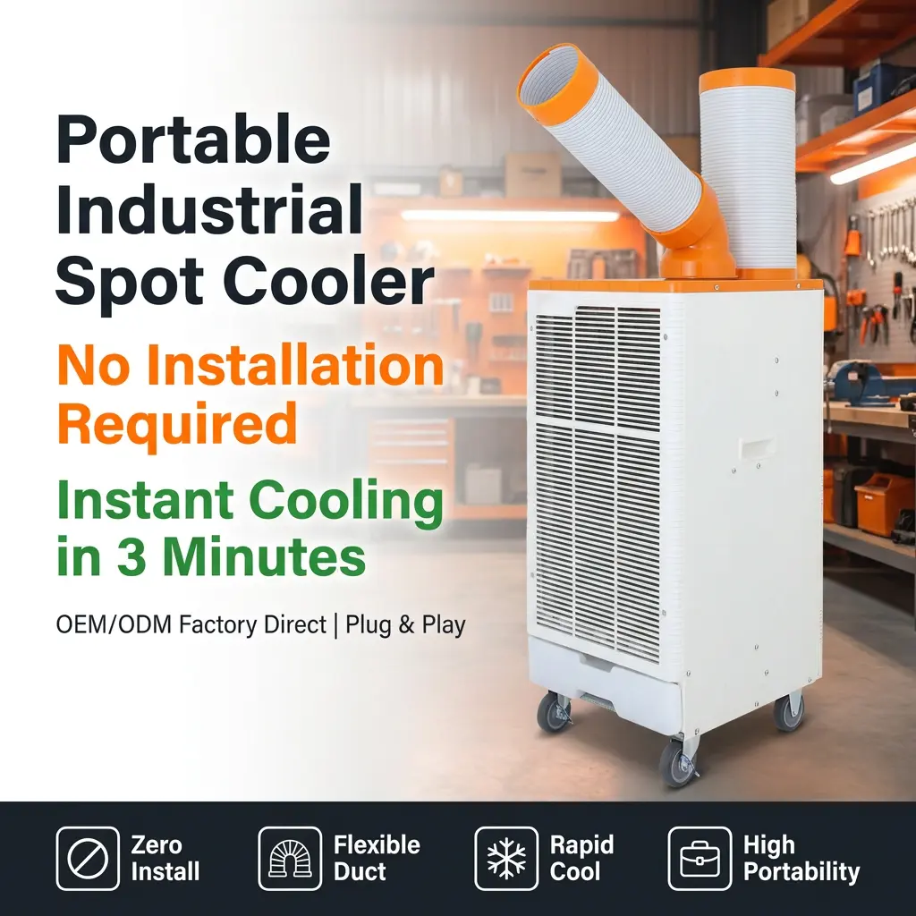 Aire acondicionado industrial del refrigerador del punto del enfriamiento rápido de 3 minutos del estilo japonés blanco anaranjado del OEM para el taller metalúrgico